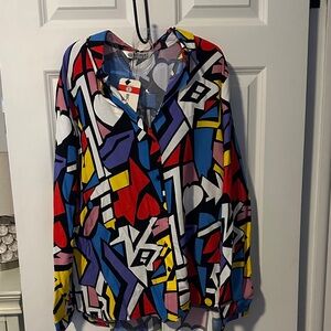 Colorful Geometric Button-Up Shirt